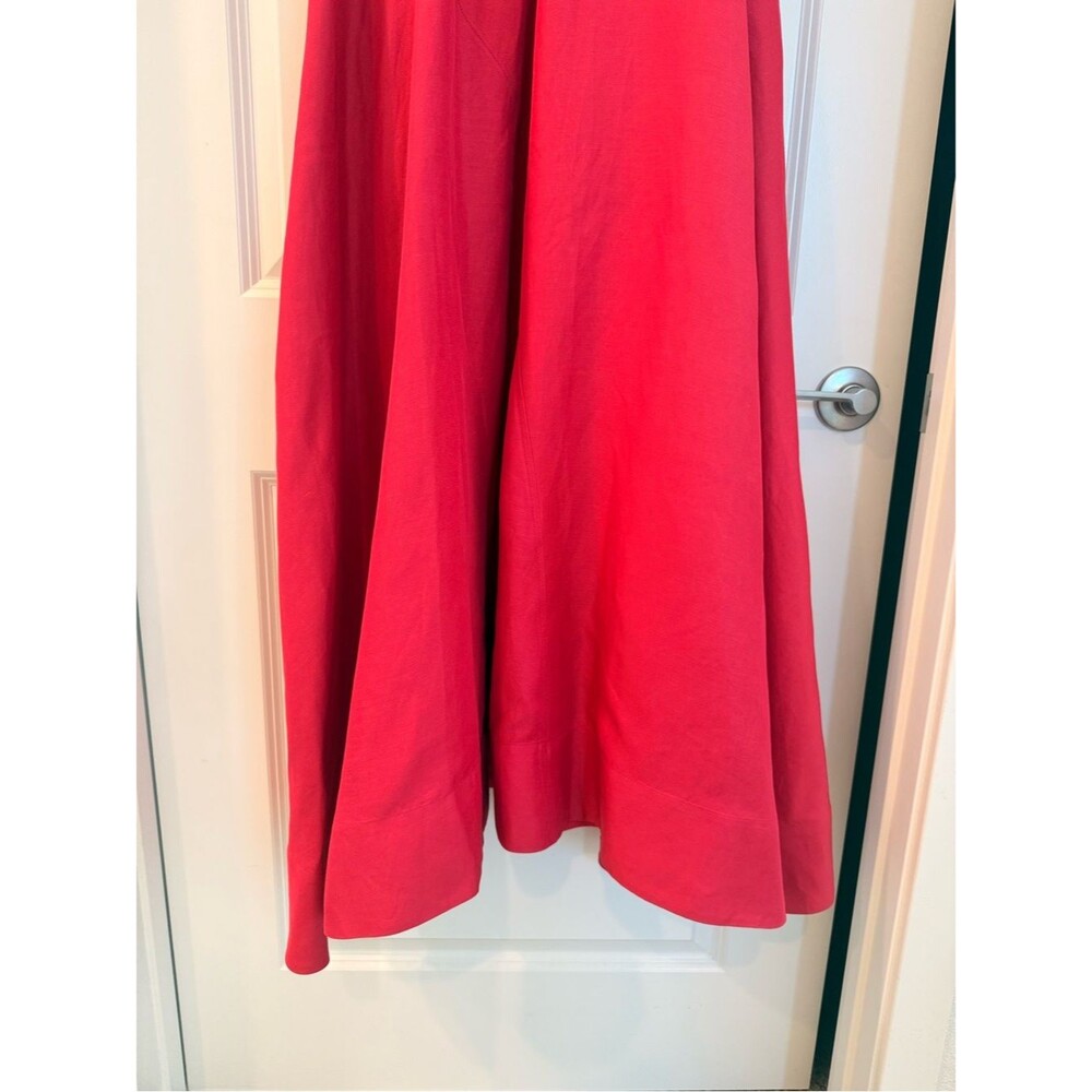 Acler Red Berry Sleeveless Fit-and-Flare MARNEY Crystal-button Maxi Dress US4 - Picture 12 of 13